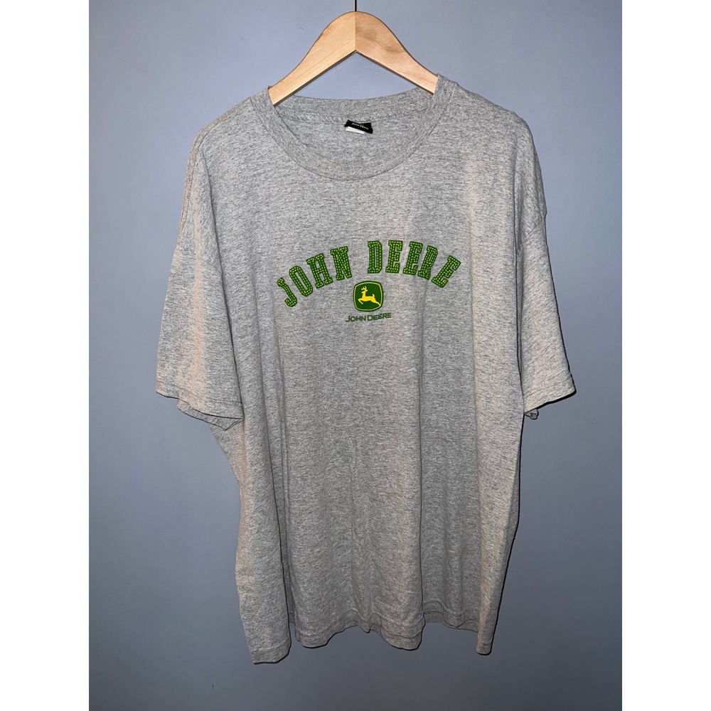 John Deere Graphic T-Shirt Mens 2XL Heather Gray Short Sleeve Logo Tee